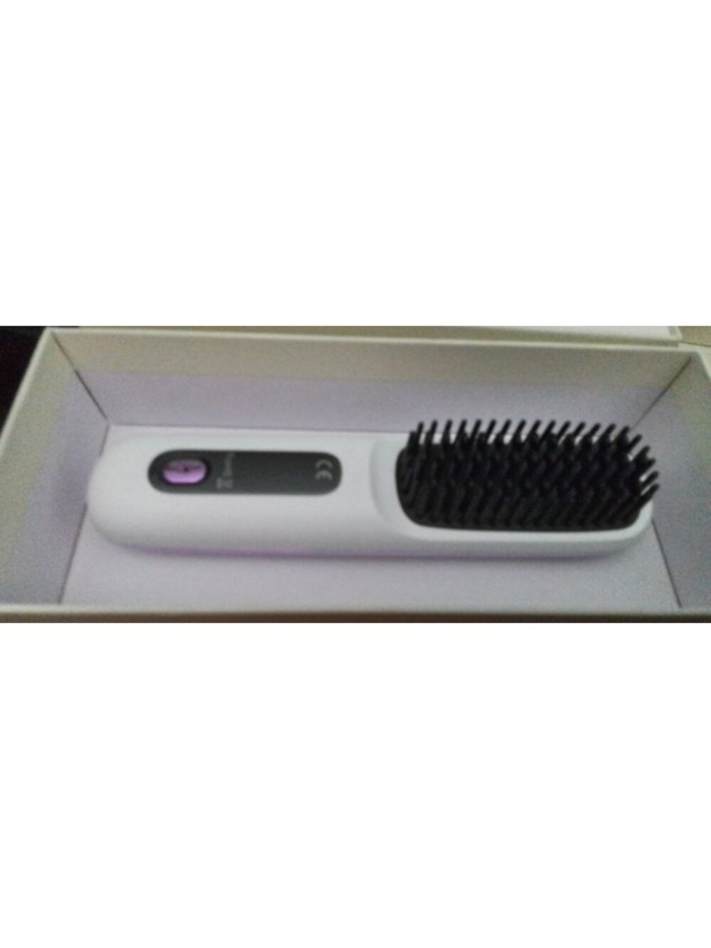 White Hair Straightening Brush for Women-Rechargeable & Cordless, Portable